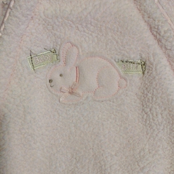 Cozy Pink Bunny Footie for Baby Girl​ - Picture 3 of 14